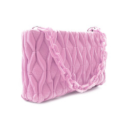 Světle růžová netradiční prošívaná crossbody dámská kabelka Azzini