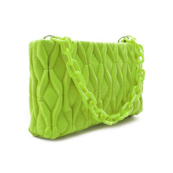Světle zelená netradiční prošívaná crossbody dámská kabelka Azzini