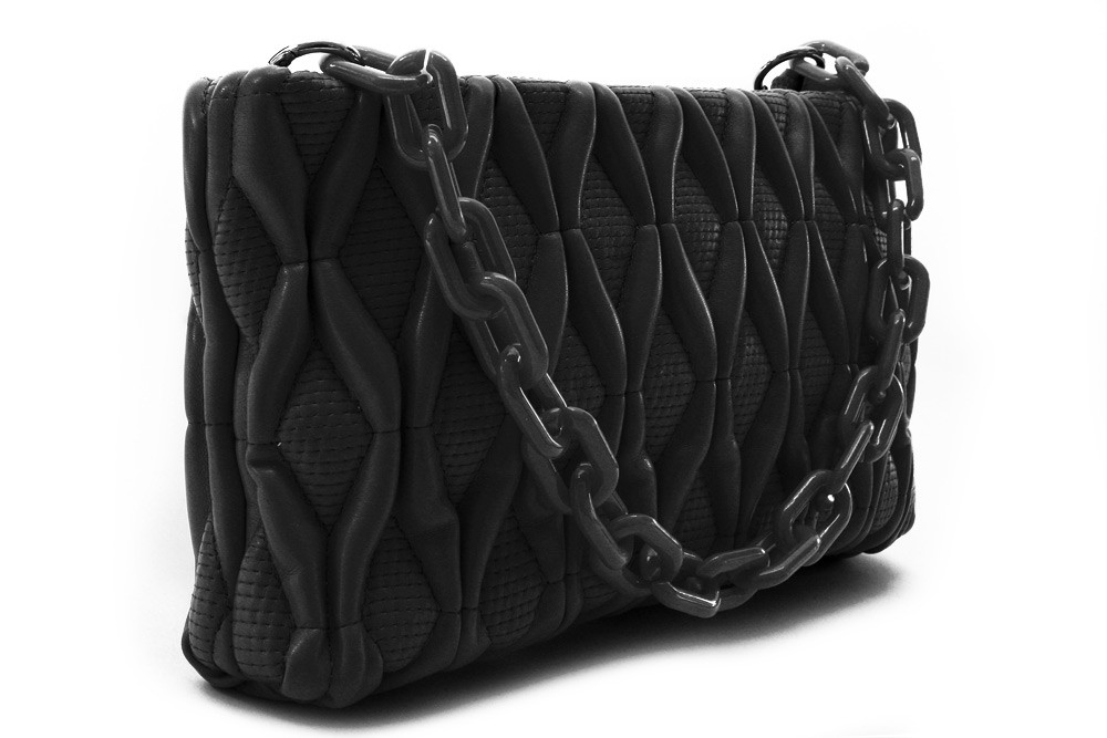 Černá netradiční prošívaná crossbody dámská kabelka Azzini