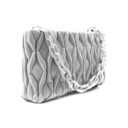 Stříbrná netradiční prošívaná crossbody dámská kabelka Azzini