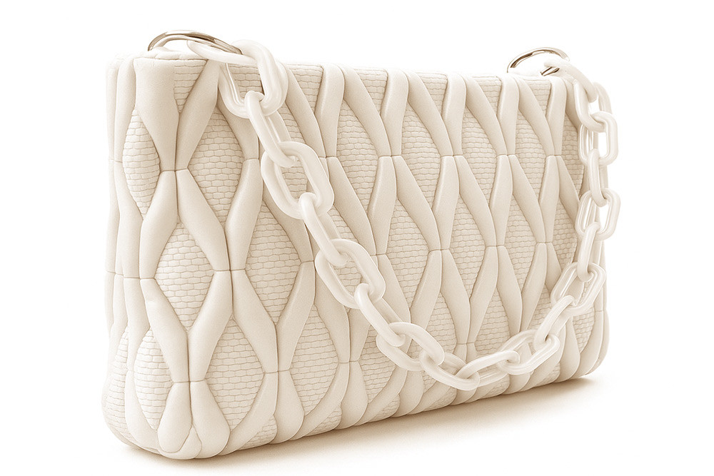 Smetanová netradiční prošívaná crossbody dámská kabelka Azzini