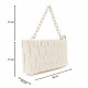Smetanová netradiční prošívaná crossbody dámská kabelka Azzini