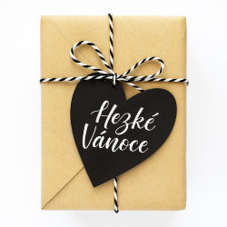 Černá  vánoční ozdoba srdce Ayane