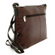 Hnědo černá dámská větší kožená crossbody kabelka Margaret