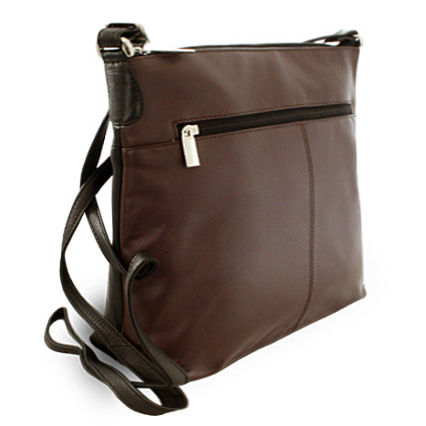 Hnědočerná dámská kožená crossbody kabelka Margaret