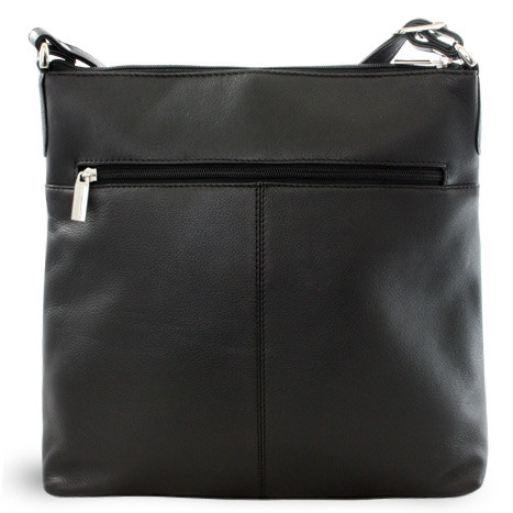Hnědo černá dámská větší kožená crossbody kabelka Margaret