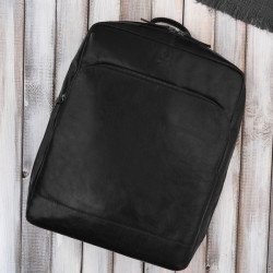 Černý pánský vintage kožený batoh na notebook Werner
