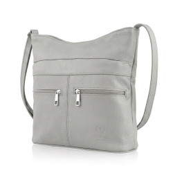 Šedá dámská kožená crossbody kabelka Almira