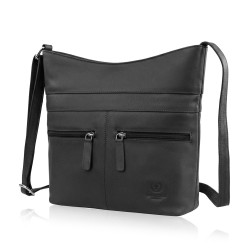 Černá dámská kožená crossbody kabelka Almira