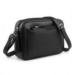 Černá dámská kožená crossbody kabelka Zerina