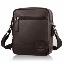 Tmavě hnědý pánský kožený crossbag Tarik