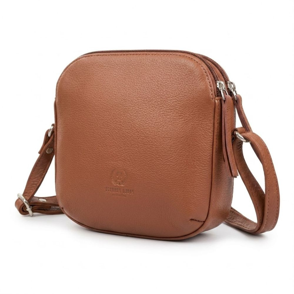 Světle hnědá dámská kožená crossbody kabelka Ashley