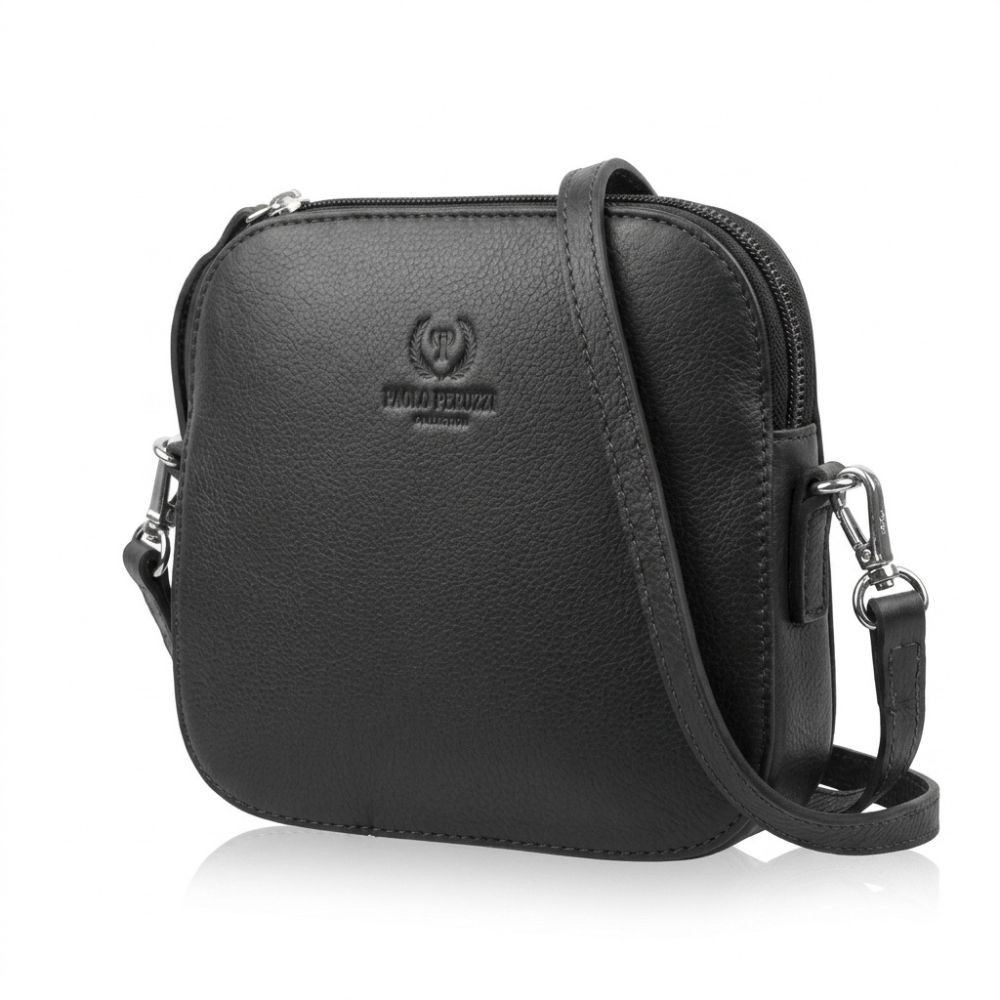 Černá dámská kožená crossbody kabelka Ansie
