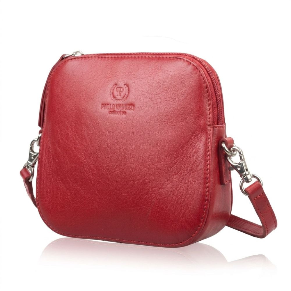 Červená dámská kožená crossbody kabelka Ansie