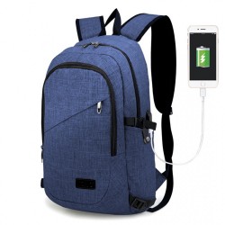 Tmavě modrý moderní batoh s USB portem Acxa