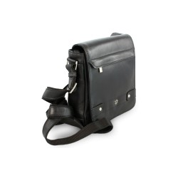 Černý pánský kožený crossbag s klopnou Callum