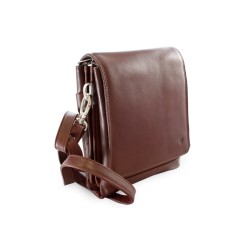 Hnědý velký kožený pánský crossbag Angela